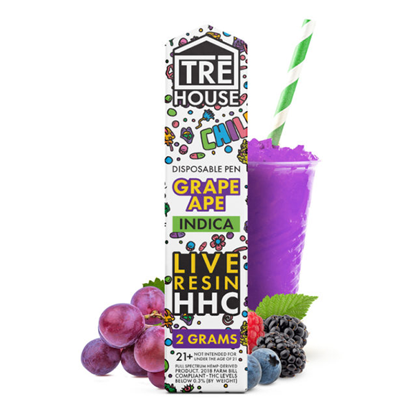 Tre House HHC Disposable (2g) | Grape Ape HHC with Packaging
