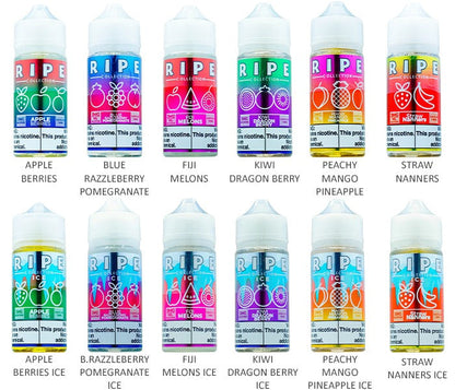 Vape 100 Ripe Series E-Liquid 100mL (Freebase) | Group Photo