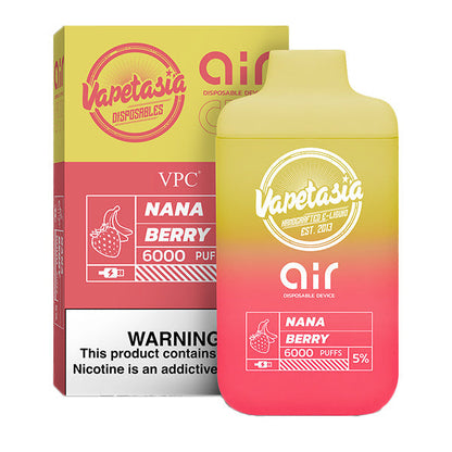 Vapetasia x Air Disposable | 6000 Puffs  | 11mL | 50mg | MOQ 10 | Nana Berry with Packaging