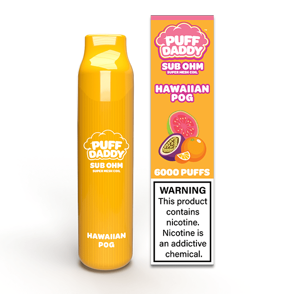 Puff Daddy Disposable 6000 Puffs 14mL 50mg | MOQ 10 | Hawaiian Pog with Packaging
