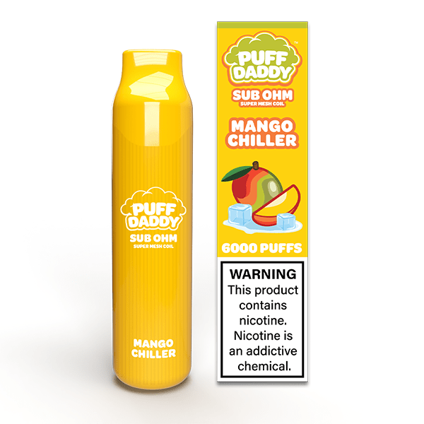 Puff Daddy Disposable 6000 Puffs 14mL 50mg | MOQ 10 | Mango Chiller with Packaging
