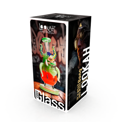 Lookah 8″ Mini One-eyed Big-bellied Monster Bong (WPC1205) - Green packaging