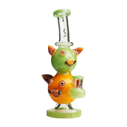 Lookah 10“ Cute Double Piggy Dab Rig (WPC1208) - Green