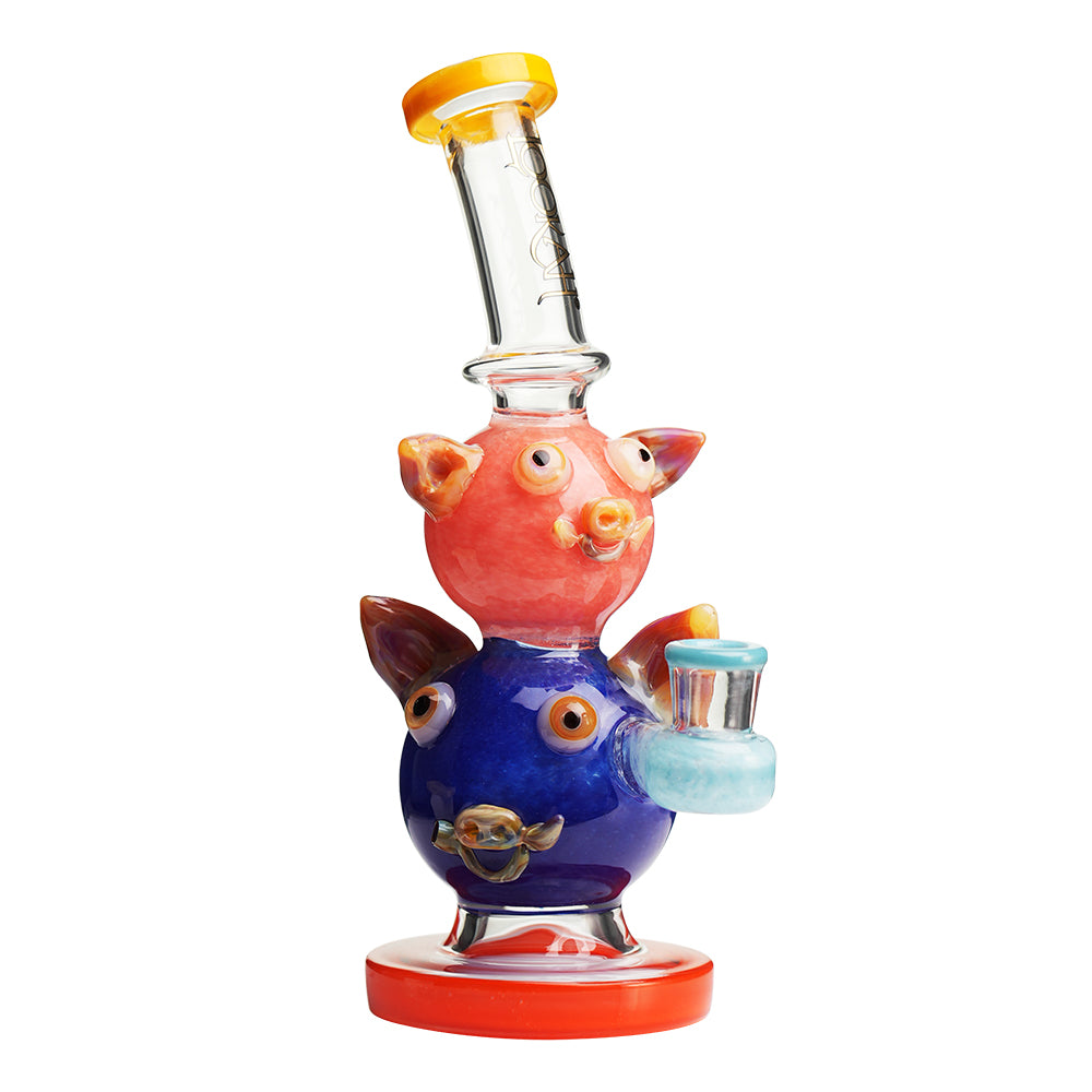 Lookah 10“ Cute Double Piggy Dab Rig (WPC1208) - Pink