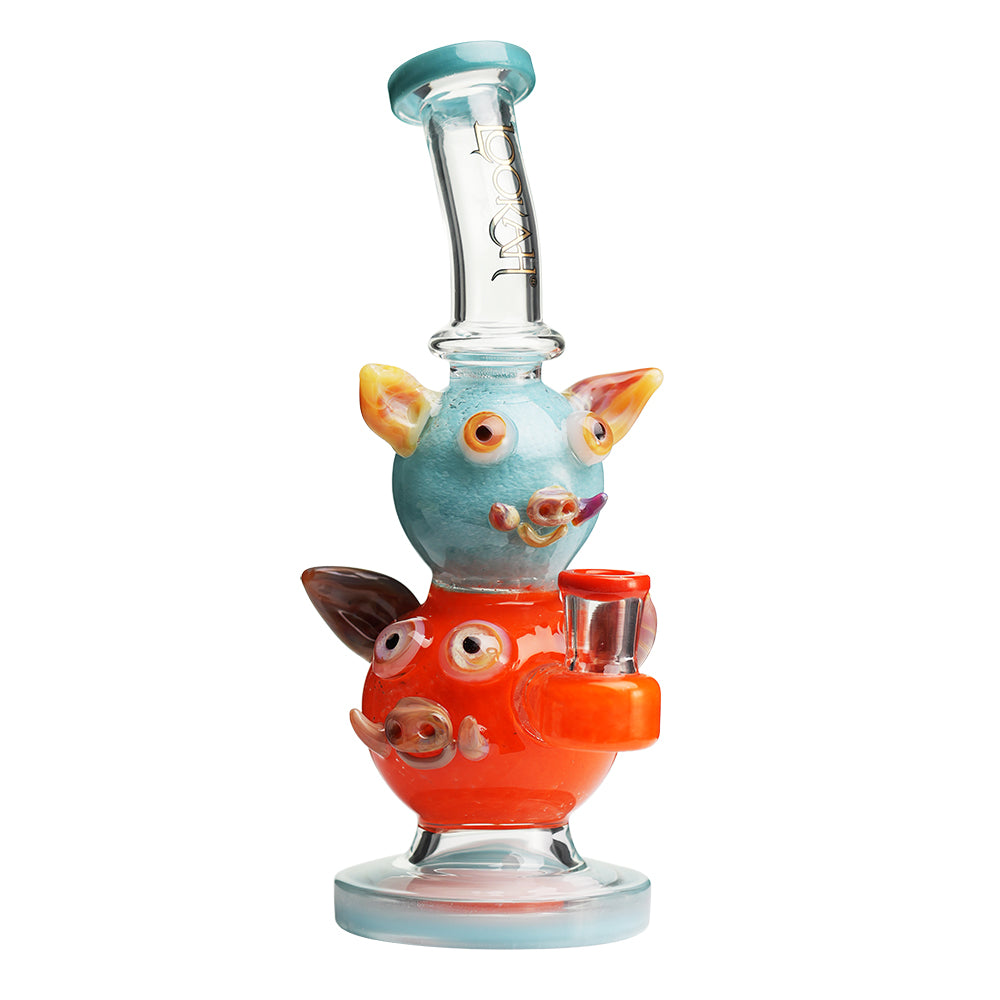 Lookah 10“ Cute Double Piggy Dab Rig (WPC1208) - Wathet Blue