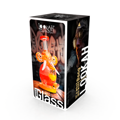 Lookah 9″ Mini Multicolored Elephant Dab Rig (WPC1209) - Orange packaging