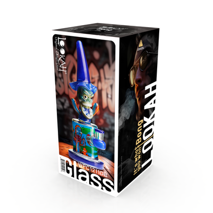 Lookah 10″ Cool Hooded Cactus Water Pipe (WPC1211) - Dark Blue packaging