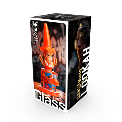 Lookah 10″ Cool Hooded Cactus Water Pipe (WPC1211) - Orange packaging