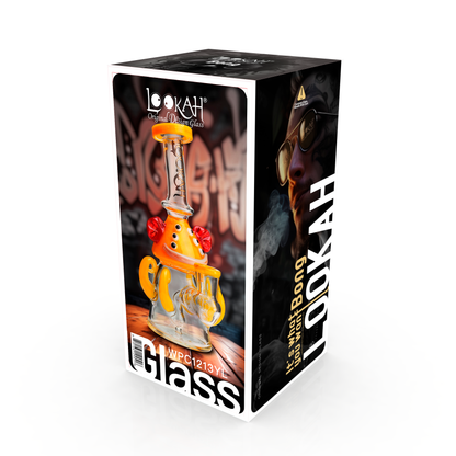Lookah 10” Mini Cute Six Eyes Clown Octopus Dab Rig (WPC1213) - Yellow packaging