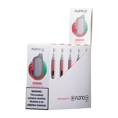 FLONQ Max Smart Disposable | 10000 Puffs | 14mL | 20mg | MOQ 5 | Watermelon Ice 5 Packs with packaging