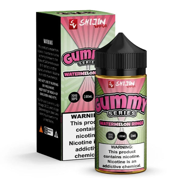 Gummy O’s Series E-Liquid 100mL (Freebase) Watermelon Rings with Packaging