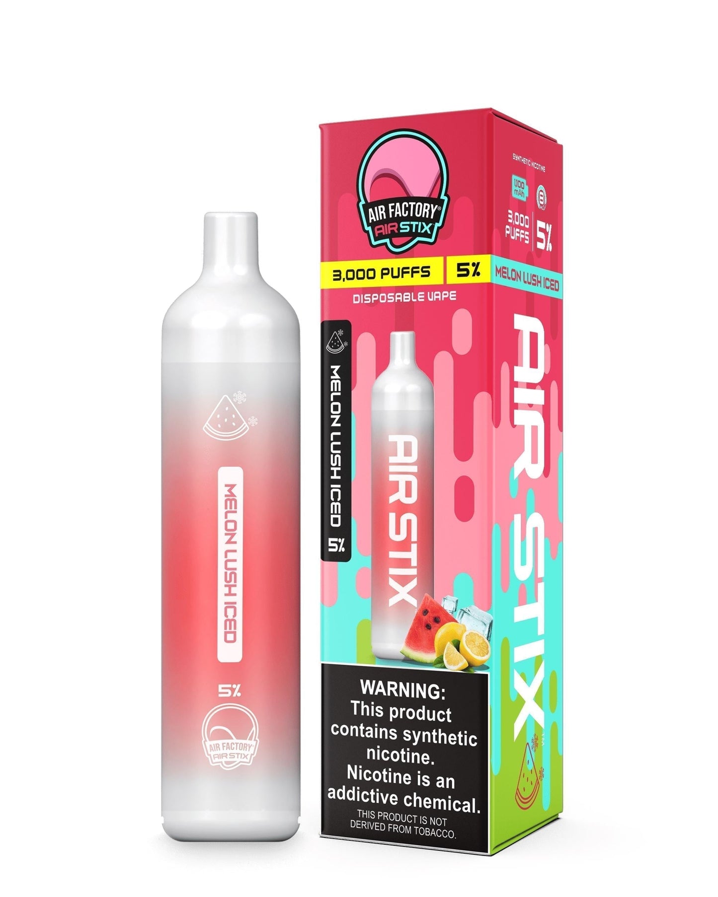 Air Factory Air Stix Disposable 3000 Puffs 8mL 50mg | MOQ 10 Melon Lush Iced with Packaging