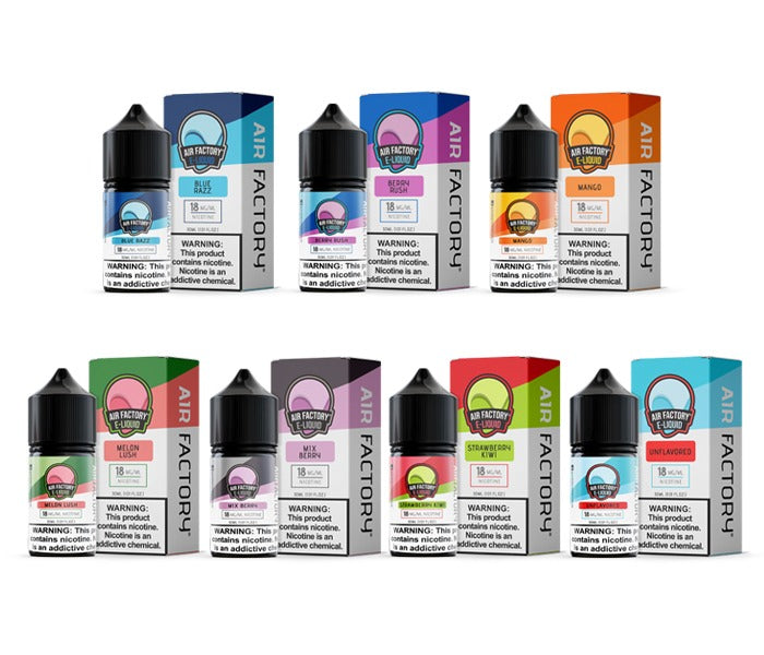 Air Factory Salt Series E-Liquid 30mL (Salt Nic) | Group Photo with packaging