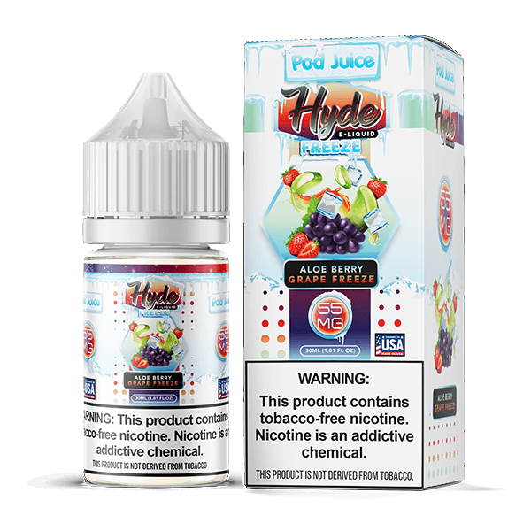 Pod Juice Hyde  Salt Series E-Liquid 30mL (Salt Nic) | Aloe Berry Grape Freeze  with packaging