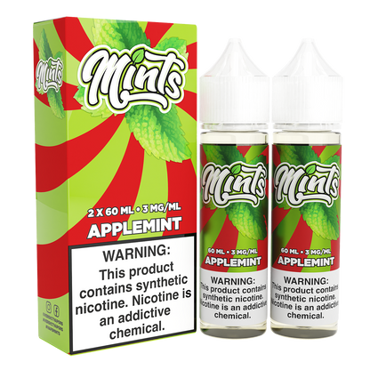 Mints Series E-Liquid x2-60mL | Applemint with packaging