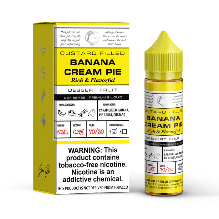 GLAS BSX TFN Series E-Liquid 0mg | 60mL (Freebase) Banana Cream Pie with Packaging