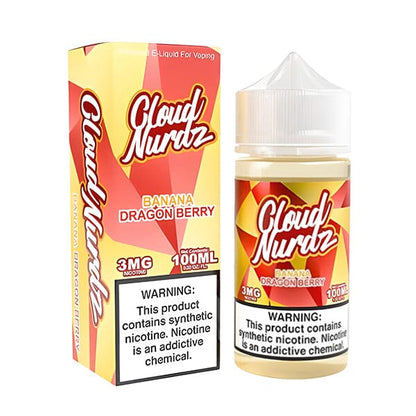Cloud Nurdz Series E-Liquid 100mL (Freebase) | Banana Dragon berry with packaging