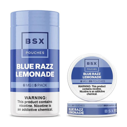 Basix Nicotine Pouches (20ct Can)(5-Can Pack) | Blue Razz Lemonade with Packaging