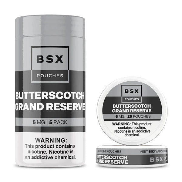 Basix Nicotine Pouches (20ct Can)(5-Can Pack) | Butterscotch Grand Reserve with Packaging