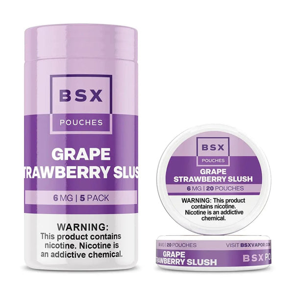 Basix Nicotine Pouches (20ct Can)(5-Can Pack) | Grape Strawberry Slush with Packaging