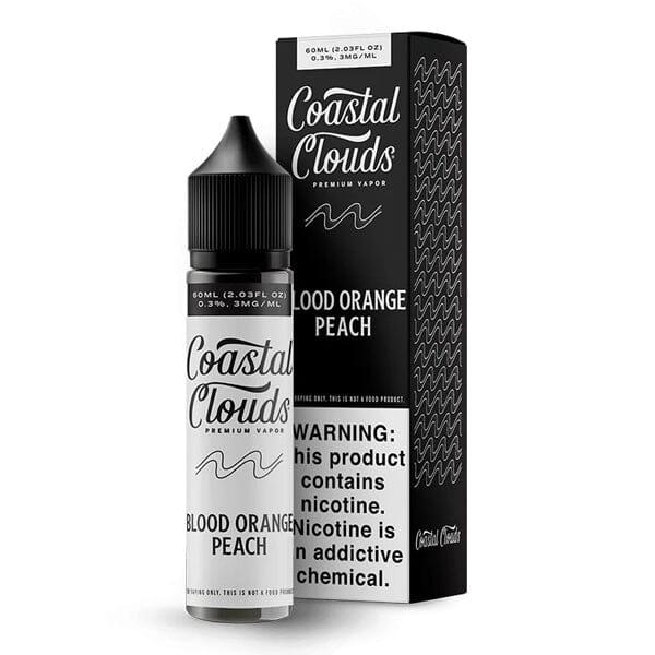 Coastal Clouds 60mL E-Liquid Series (Freebase) | Blood Orange Peach with Packaging