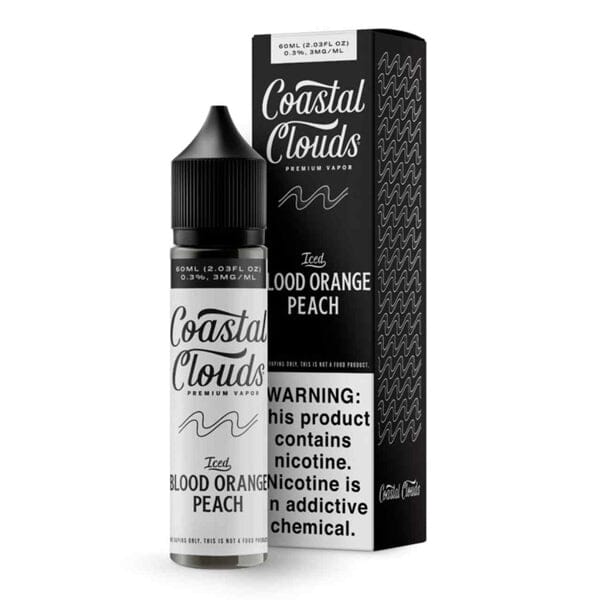 Coastal Clouds 60mL E-Liquid Series (Freebase) | Blood Orange Peach Iced with Packaging