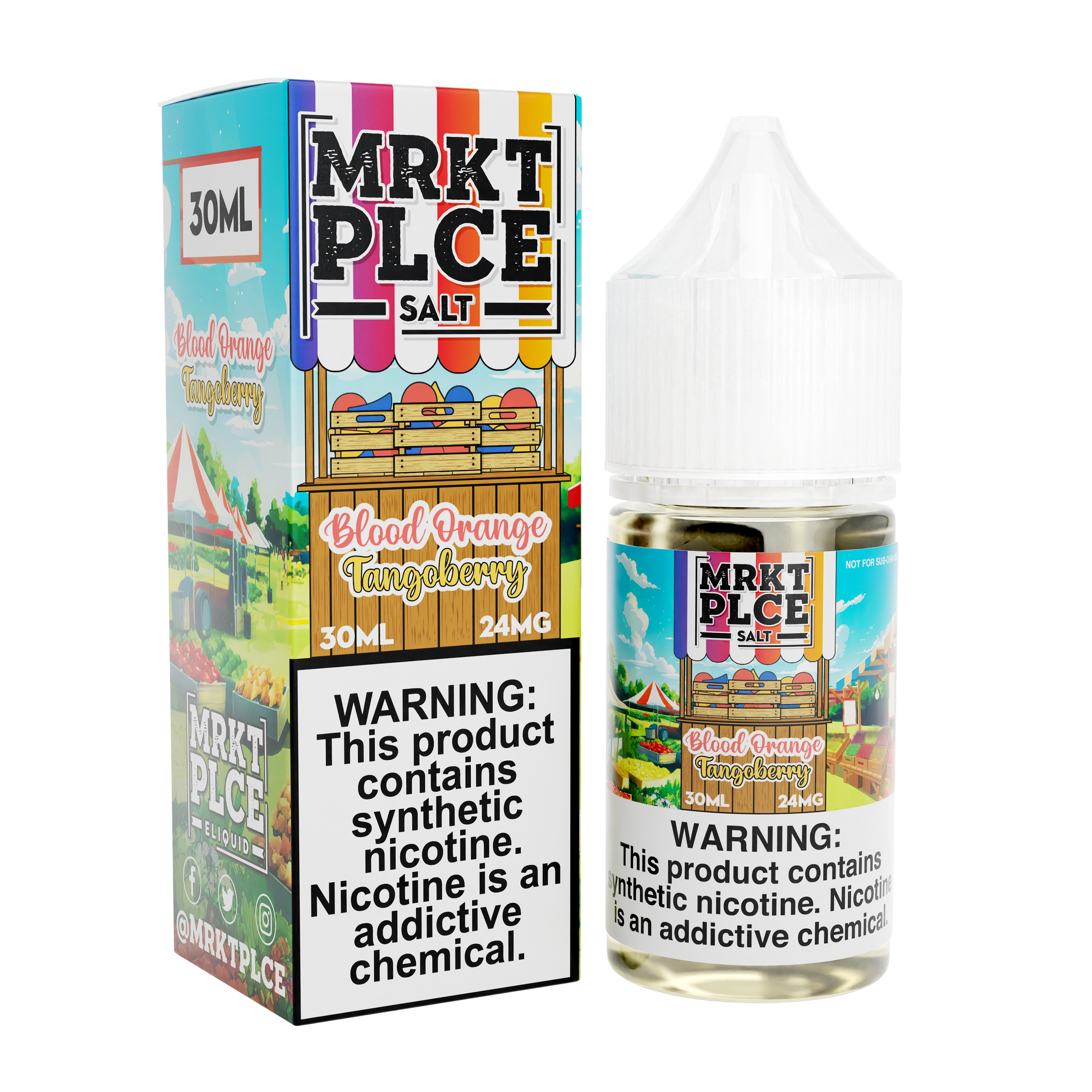 MRKT PLCE Salt Series E-Liquid 30mL (Salt Nic) | Blood Orange  Tangoberry with packaging