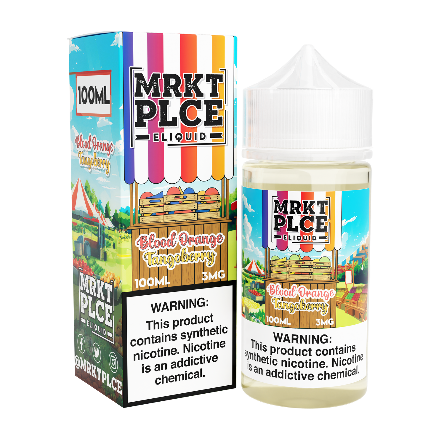 MRKT PLCE Series E-Liquid 100mL (Freebase) | Blood Orange Tangoberry with packaging