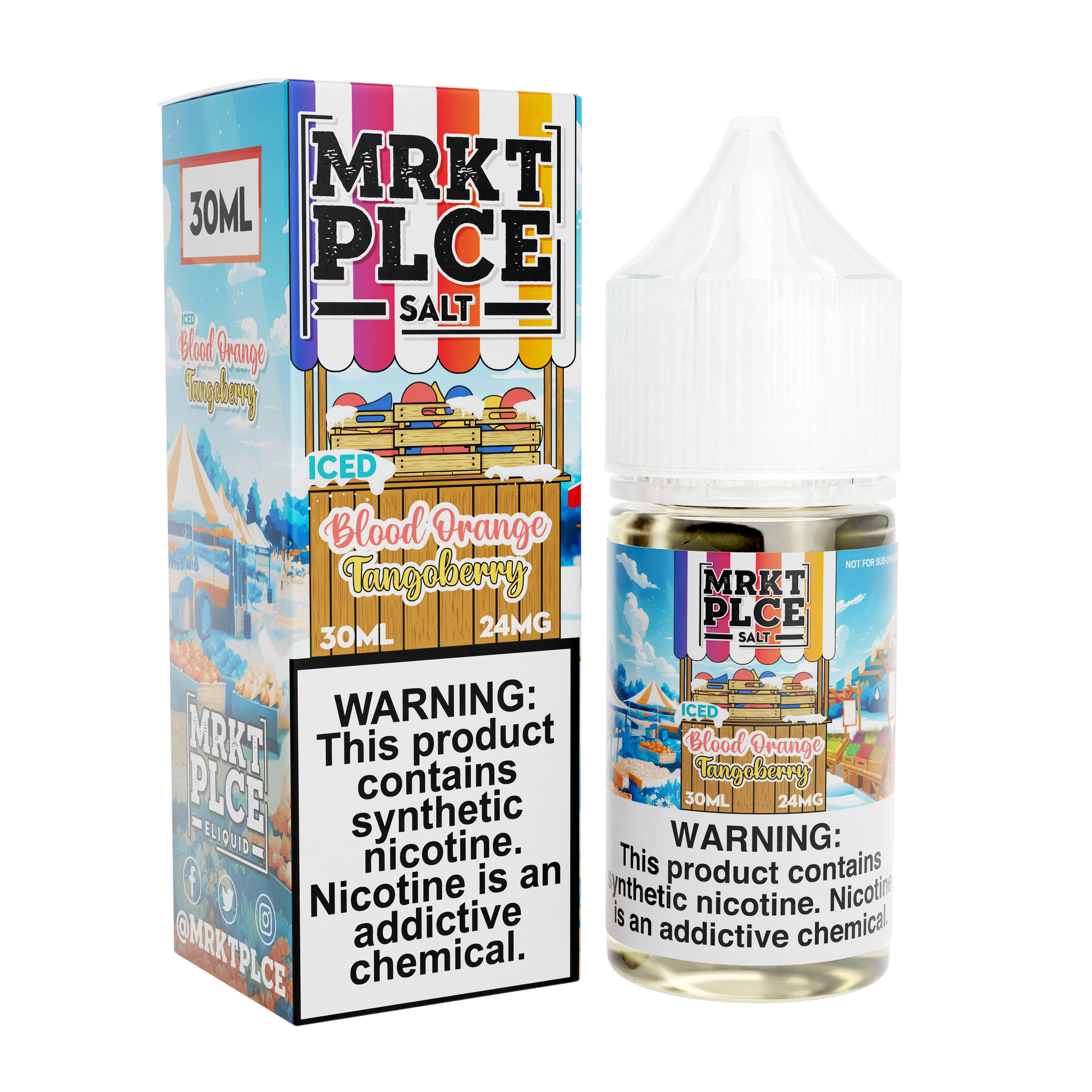 MRKT PLCE Salt Series E-Liquid 30mL (Salt Nic) |  Iced Blood Orange Tangoberry with packaging
