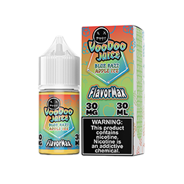 Voodoo Juice FlavorMax Salt Series E-Liquid 30mL - Blue Razz Apple Ice with packaging