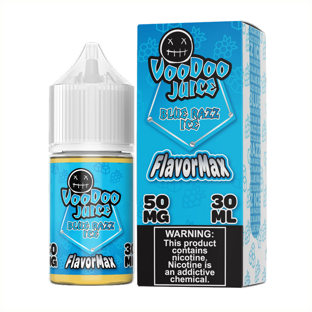 Voodoo Juice FlavorMax Salt Series E-Liquid 30mL - Blue Razz Ice with packaging