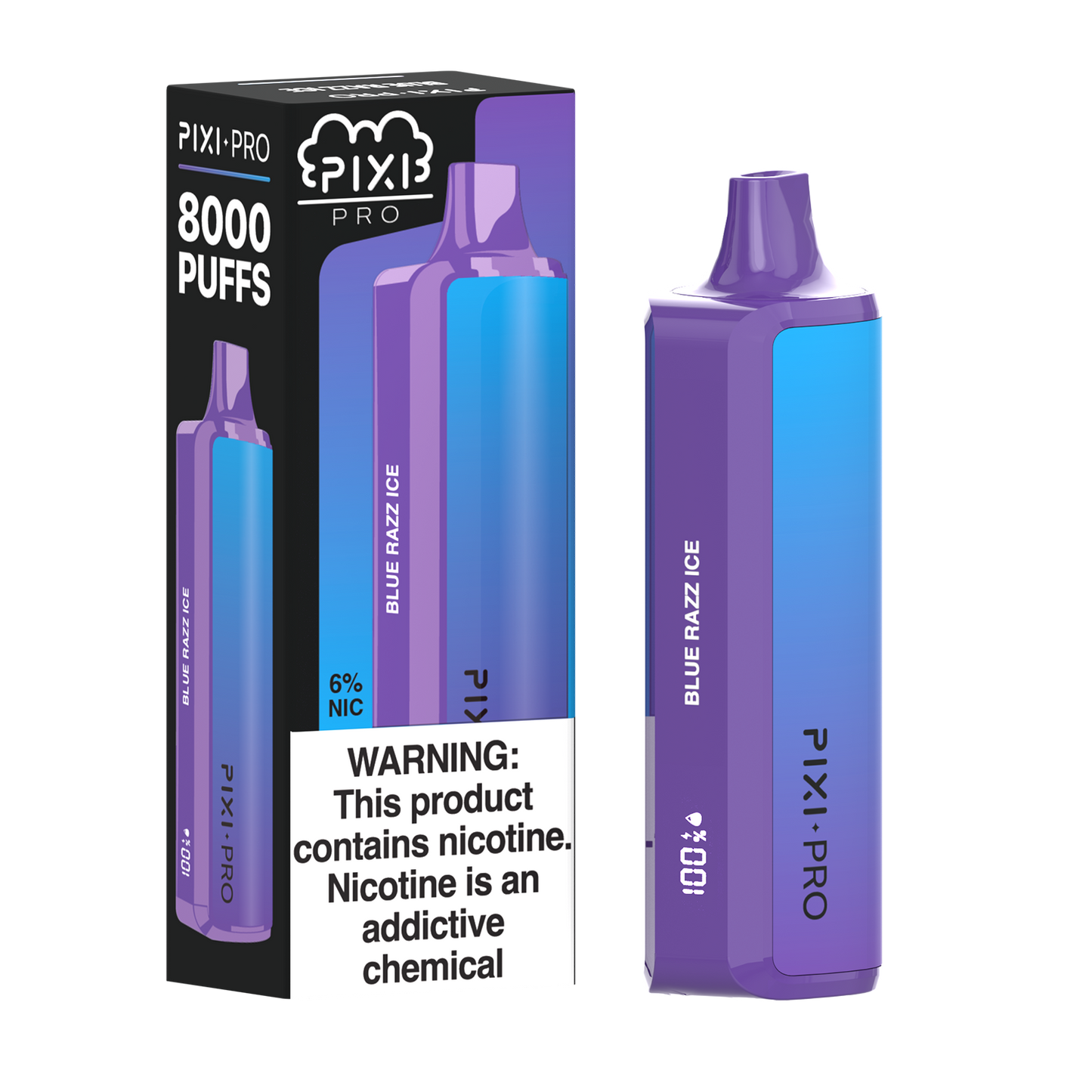 Blue Razz Ice  Pixi Pro Disposable 8000 Puffs 14mL 60mg | MOQ 10pc