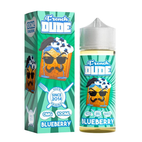 French Dude Series E-Liquid 100mL (Freebase) - Blueberry with Packaging