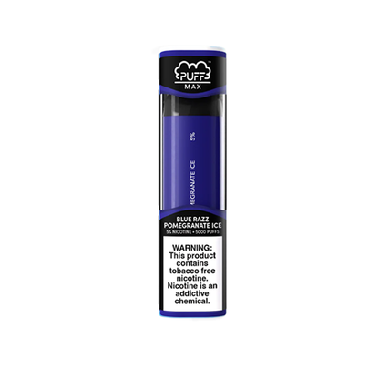 Puff Max Disposable 5000 Puffs 11mL 50mg | MOQ 10 | Blue Razz Pomegranate Ice with Packaging