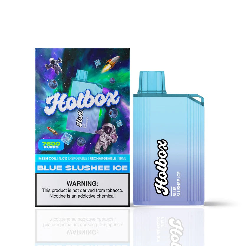 Puff HotBox Disposable 7500 puffs 16mL 50mg | MOQ 10pc | Blue Slushee Ice with Packaging