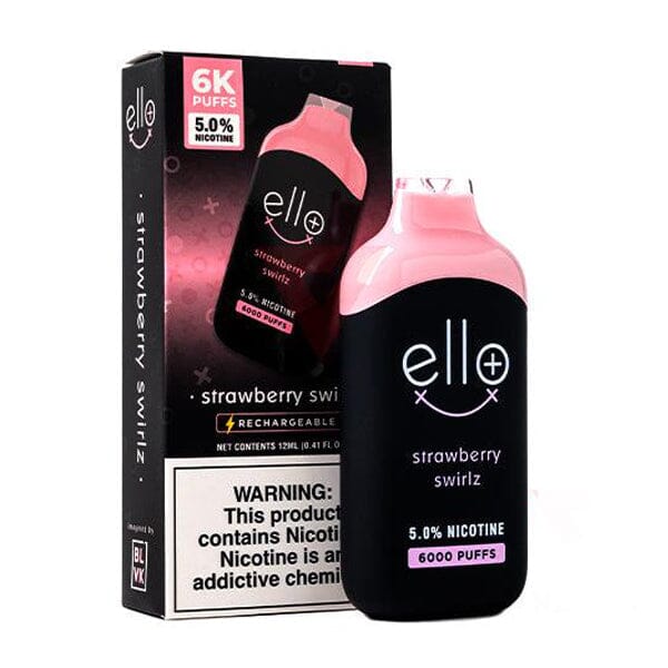 BLVK Ello Plus Disposable 6000 Puffs 12mL 50mg | MOQ 10 Strawberry Swirlz with Packaging