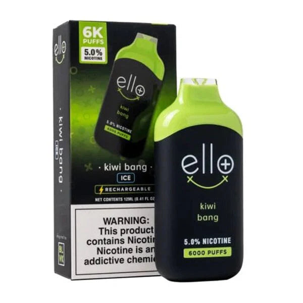 BLVK Ello Plus Disposable 6000 Puffs 12mL 50mg | MOQ 10 Kiwi Bang with Packaging