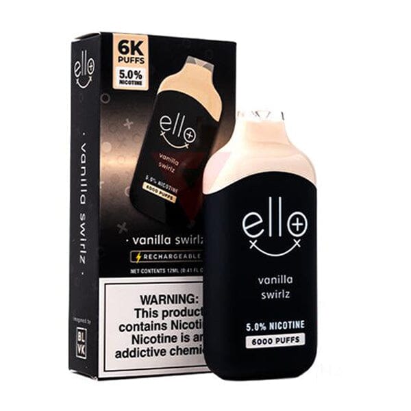 BLVK Ello Plus Disposable 6000 Puffs 12mL 50mg | MOQ 10  Vanilla Swirlz with Packaging