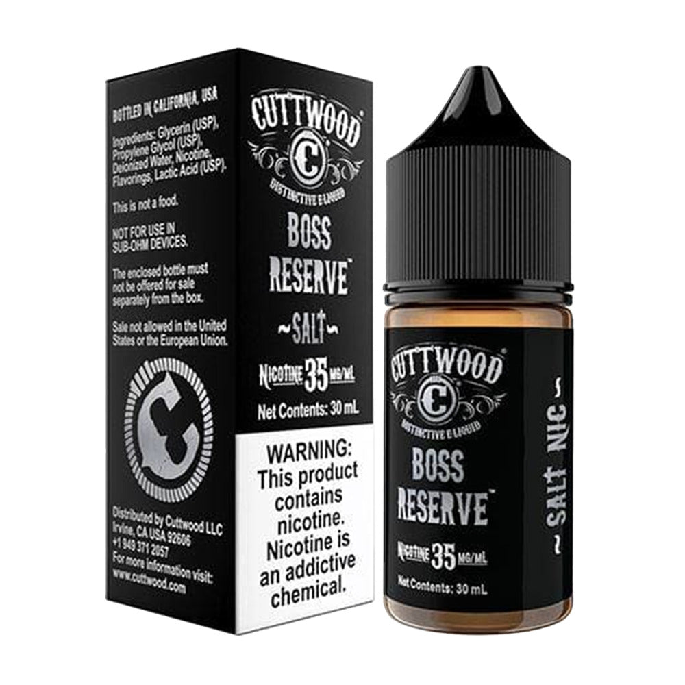 Cuttwood E-Liquid 30mL (Salt Nic) | Boss Reserve with packaging