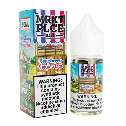 MRKT PLCE Salt Series E-Liquid 30mL (Salt Nic) | Brazberry Grape Acai with packaging