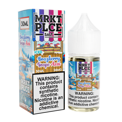 MRKT PLCE Salt Series E-Liquid 30mL (Salt Nic) | Iced  Brazberry Grape with packaging