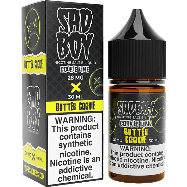 Sadboy Salt Series E-Liquid | 30mL (Salt Nic) | 28mg | Butter Cookie with packaging