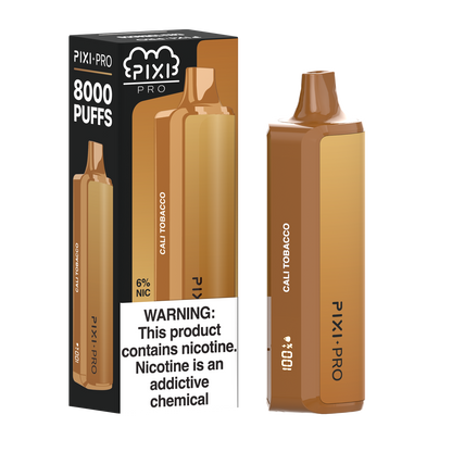 Pixi Pro Disposable | 8000 puffs | 14mL | 60Mg | MOQ 10pc | Cali Tobacco with packaging