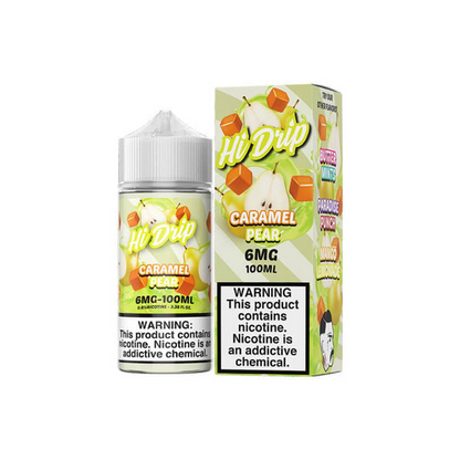 Hi-Drip Series E-Liquid | 100mL |(Freebase) | 6mg | Caramel Pear with packaging