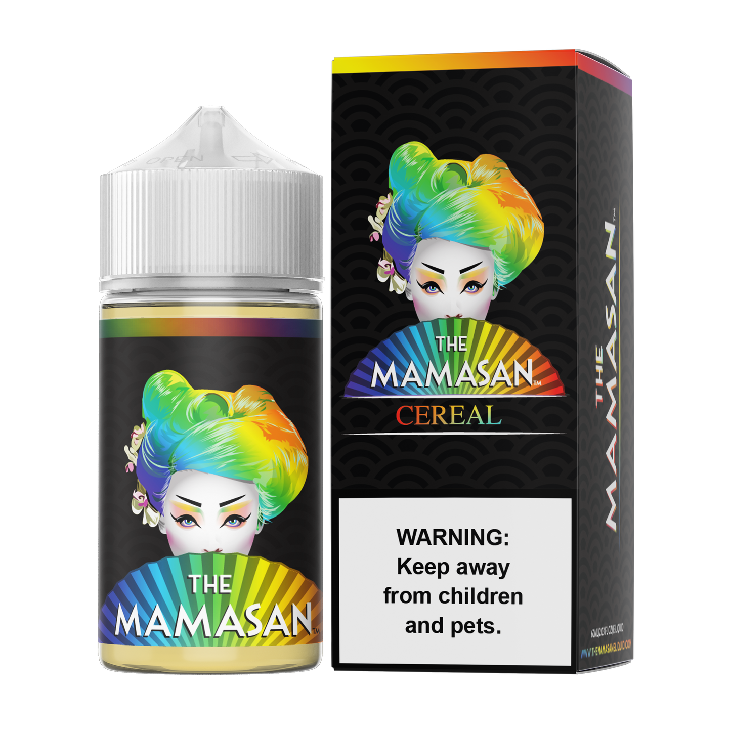 The Mamasan Series E-Liquid 60mL Cereal with packaging