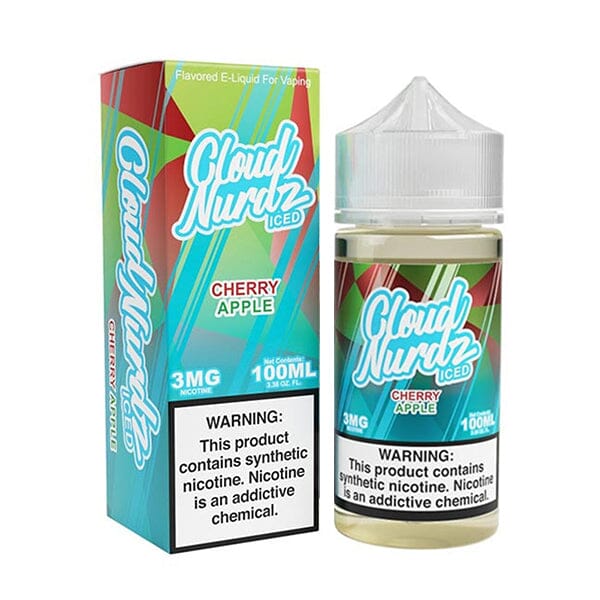 Cloud Nurdz Series E-Liquid 100mL (Freebase) | 3mg- Cherry Apple Iced with packaging