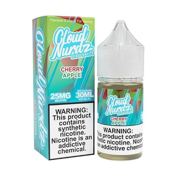 Cloud Nurdz Salt Series E-Liquid 30mL Cherry Apple Iced with packaging