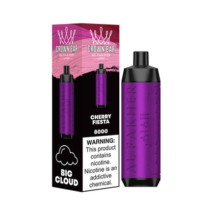 Crown Bar AF8000 Disposable | 8000 Puffs | 18mL | 50mg | MOQ 10 | Cherry Fiesta with Packaging 