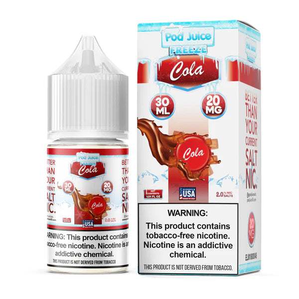 Pod Juice Salt Series E-Liquid | 30mL | 20mg | Cola Freeze with packaging
