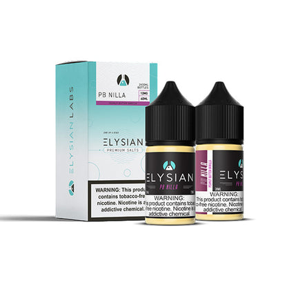 Elysian Salt Series E-Liquid | x2-30mL | (Salt Nic) | 12mg | Pb Nilla with packaging